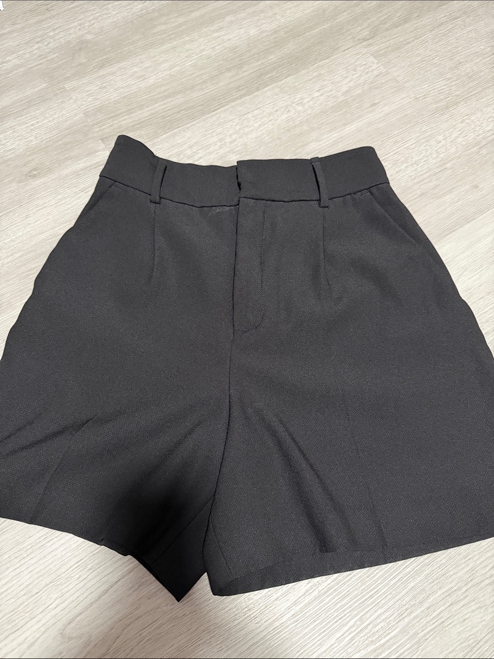 Zara Black High-Waist Tailored Shorts